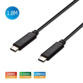 Simplecom USB-C to USB-C Cable USB 3.2 Gen2 10Gbps 5A 100W PD 4K@60Hz