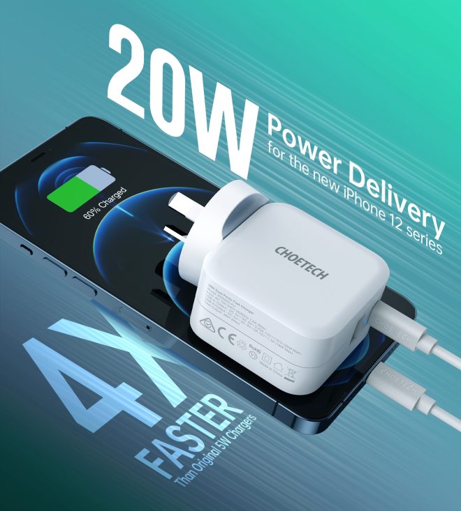 CHOETECH PD5002 QC3.0 18W + PD 20W Fast Charger