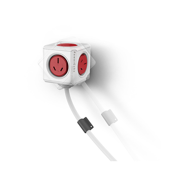 ALLOCACOC POWERCUBE Extended Boston Red 5 Outlets with CABLE – 1.5m