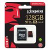 KINGSTON  Canvas React: MicroSD 128GB , 100MB/s read and 70MB/s write with SD adapter  SDCR – 128GB