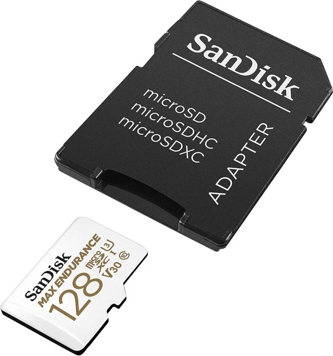 Sandisk Max Endurance Microsdhc Card SQQVR (15 000 HRS) UHS-I C10 U3 V30 100MB/S R 40MB/S W SD Adaptor SDSQQVR-GN6IA – 128GB