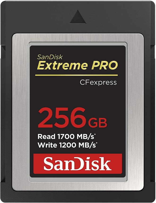 SanDisk 256GB Extreme PRO CFexpress Card Type B – SDCFE-256G-GN4NN READ 1700 MB/S WRITE 1200MB/S