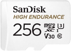 SANDISK HIGH ENDURANCE MICROSDHC CARD SQQNR UHS-I C10 U3 V30 100MB/S R 40MB/S W SD ADAPTOR SDSQQNR–GN6IA – 256GB