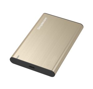 Simplecom SE221 Aluminium 2.5” SATA HDD/SSD to USB 3.1 Enclosure – Gold