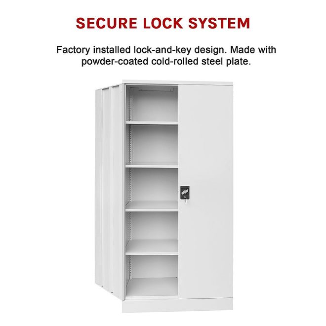 Two-Door Shelf Office Gym Filing Storage Locker Cabinet Safe