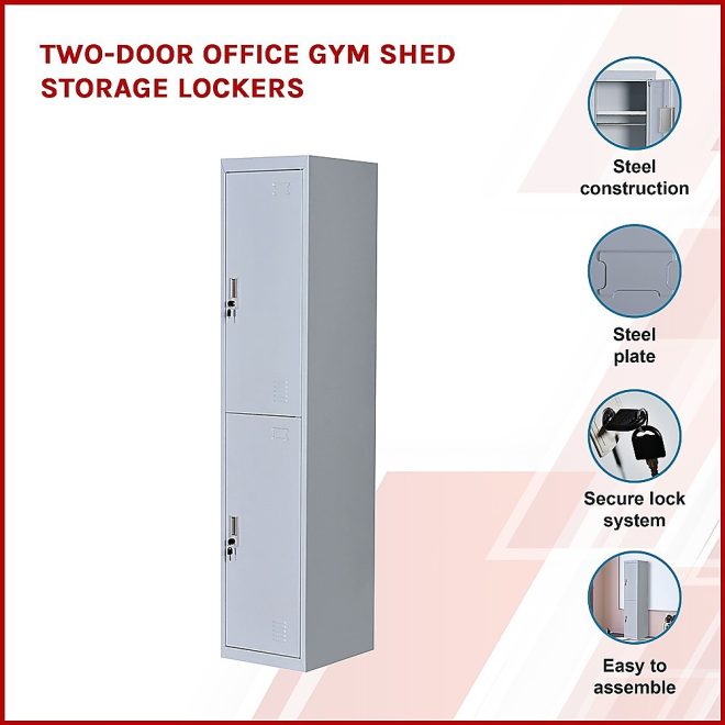 Two-Door Office Gym Shed Storage Lockers