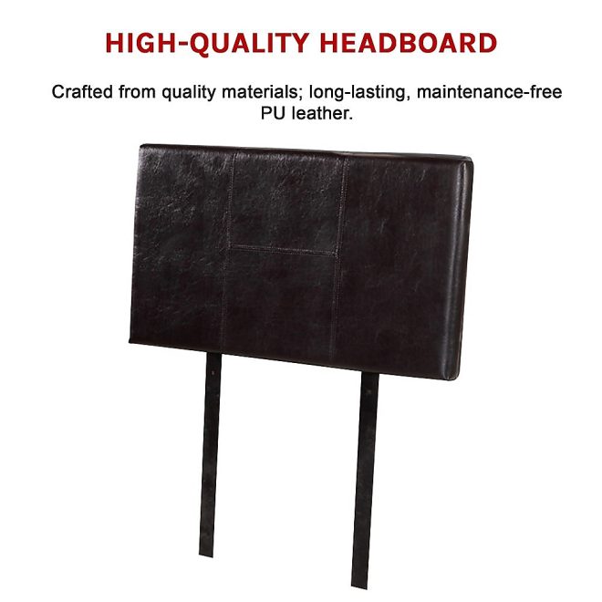 PU Leather Headboard Bedhead – SINGLE, Brown