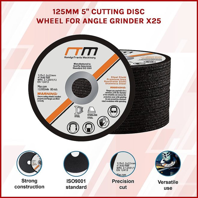 125mm 5″ Cutting Disc Wheel for Angle Grinder – 25