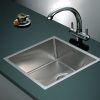 490x440mm Handmade Stainless Steel Undermount / Topmount Kitchen Laundry Sink with Waste