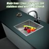 490x440mm Handmade Stainless Steel Undermount / Topmount Kitchen Laundry Sink with Waste