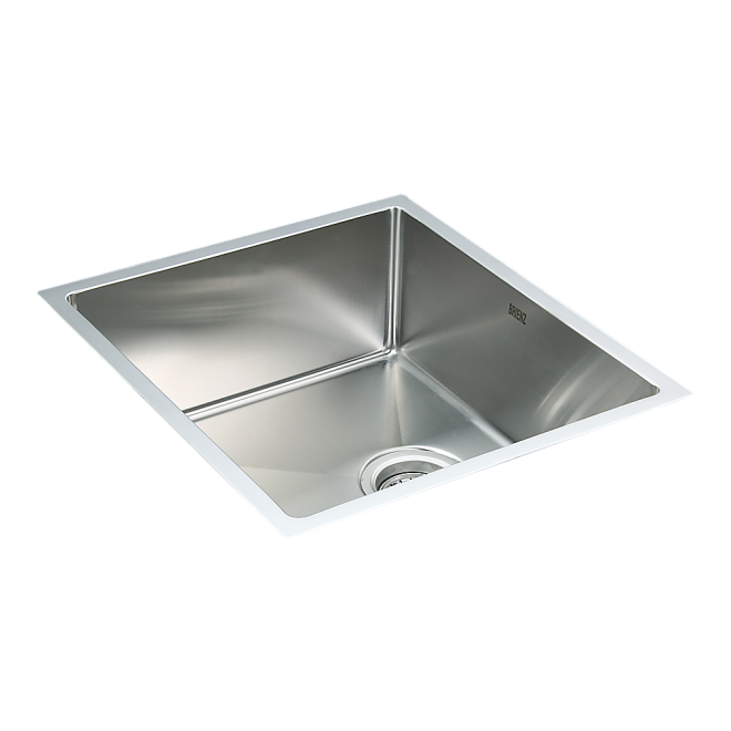 490x440mm Handmade Stainless Steel Undermount / Topmount Kitchen Laundry Sink with Waste