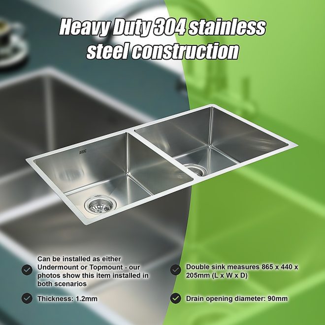 Stainless Steel Sink – 86.5×44 cm