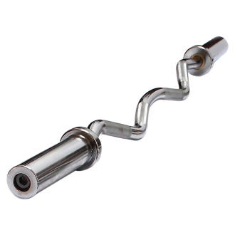 Chrome Olympic Curl Bar Barbell Heavy Duty EZ with Spring Collars