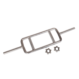 Chrome Tricep Bar Barbell Heavy Duty with Spinlock Collars