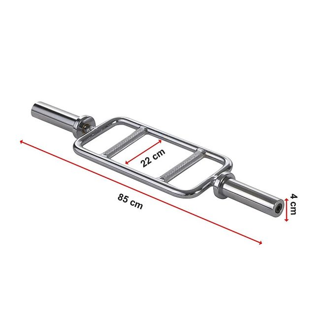 Chrome Olympic Tricep Bar Barbell Heavy Duty with Spring Collars