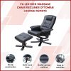 PU Leather Massage Chair Recliner Ottoman Lounge Remote – Black