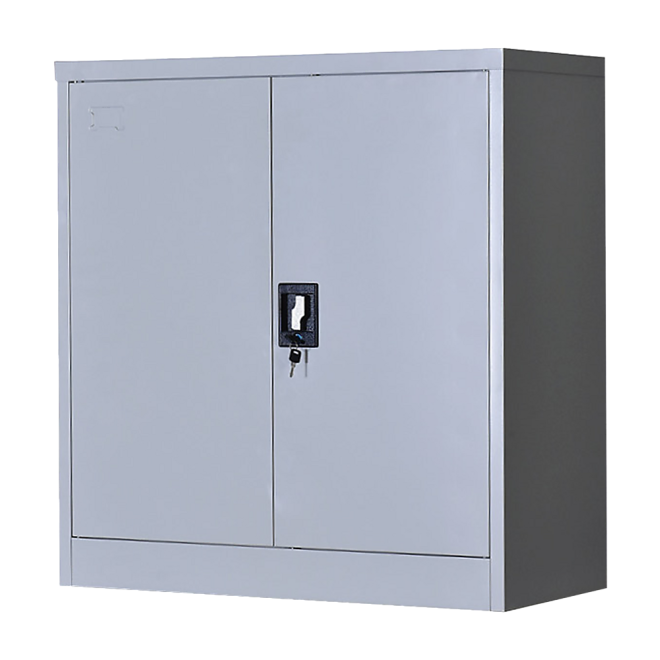 Two-Door Shelf Office Gym Filing Storage Locker Cabinet Safe – 90 x 85 x 40 cm, Grey