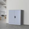 Two-Door Shelf Office Gym Filing Storage Locker Cabinet Safe – 90 x 85 x 40 cm, Grey