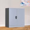 Two-Door Shelf Office Gym Filing Storage Locker Cabinet Safe – 90 x 85 x 40 cm, Grey