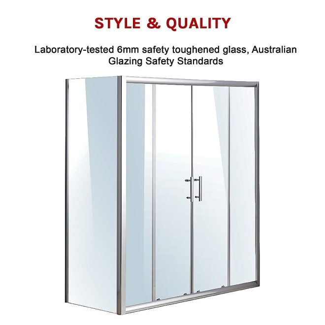 Sliding Door Safety Glass Shower Screen By Della Francesca – 1700 x 700 mm