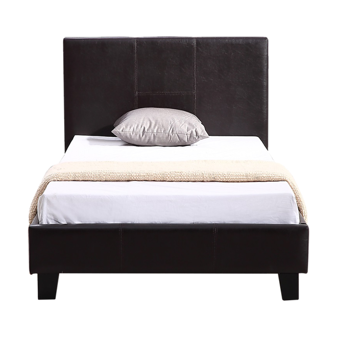 Antrim PU Leather Bed Frame – SINGLE, Brown