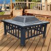 18″ Square Metal Fire Pit Outdoor Heater