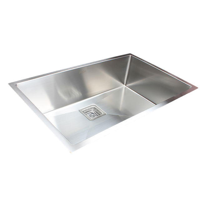 Handmade 1.5mm Stainless Steel Undermount / Topmount Kitchen Sink with Square Waste – 810 x 505 mm