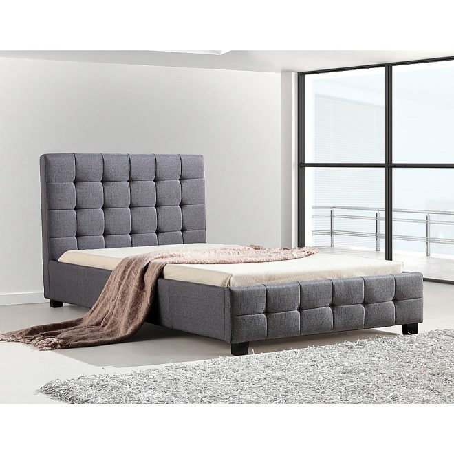 Clare King Single Fabric Deluxe Bed Frame – Grey