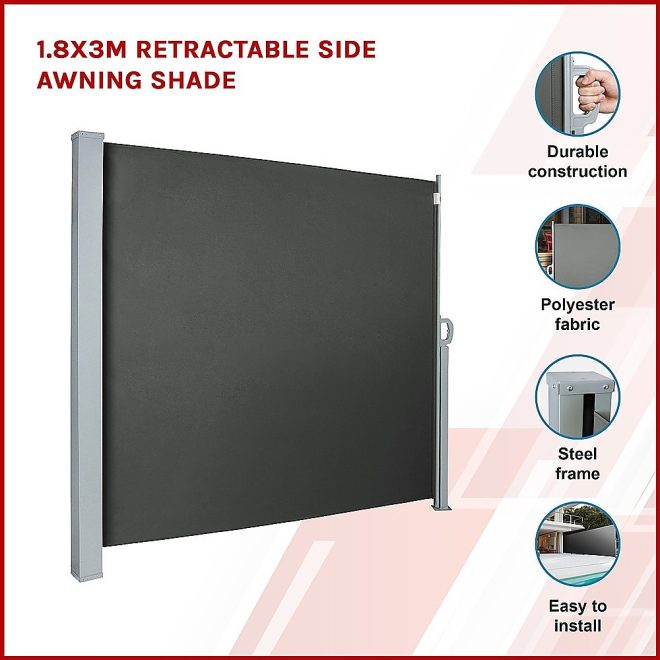 1.8X3M Retractable Side Awning Shade