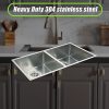 865x440mm Handmade Stainless Steel Undermount / Topmount Kitchen Sink with Waste