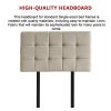 Linen Fabric Bed Deluxe Headboard Bedhead – SINGLE, Beige