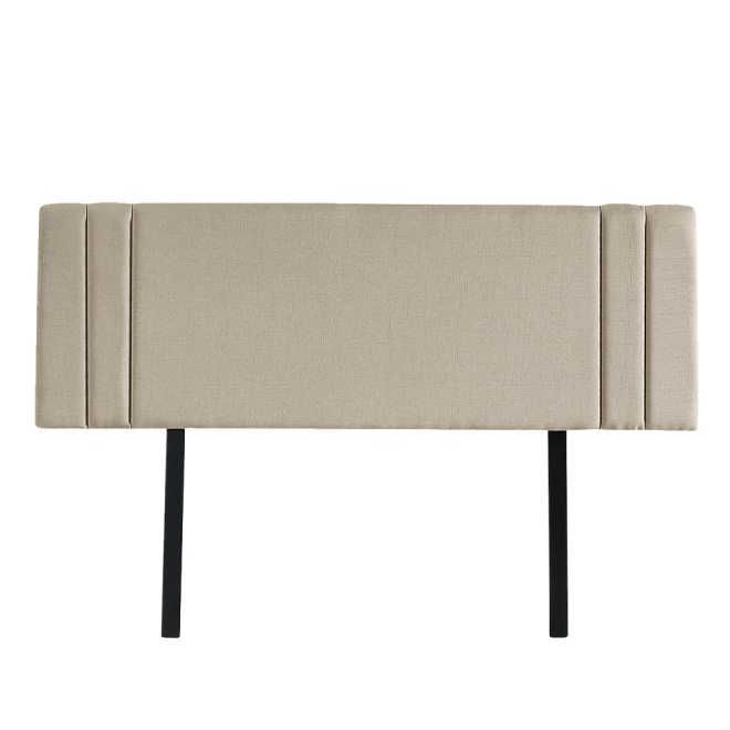 Linen Fabric Bed Deluxe Headboard Bedhead – DOUBLE, Beige