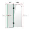 Frameless Bath Panel 10mm Glass Shower Screen By Della Francesca – 900 x 1450 mm, Black