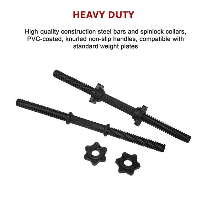 45cm – 1 Pair Dumbbell Bar 25mm Diameter – PVC Coated Dumbell Handle