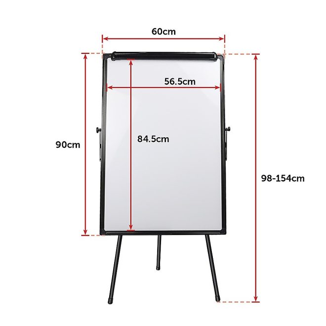 60 x 90cm Magnetic Writing Whiteboard Dry Erase w/ Height Adjustable Tripod Stand