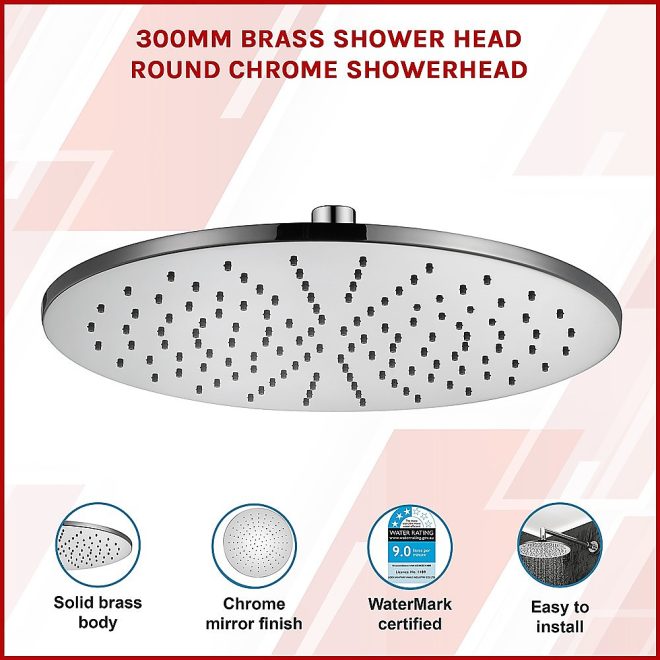 300mm Brass Shower Head Round Chrome Showerhead