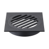 Square Black Floor Grate Drain 110 mm Full Brass Construction