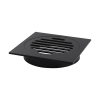 Square Black Floor Grate Drain 110 mm Full Brass Construction