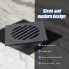 Square Black Floor Grate Drain 110 mm Full Brass Construction