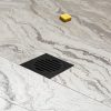 Square Black Floor Grate Drain 110 mm Full Brass Construction