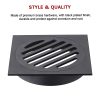 Square Black Floor Grate Drain 110 mm Full Brass Construction