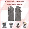 Arthritis Gloves Compression Joint Finger Hand Wrist Support Brace – Medium