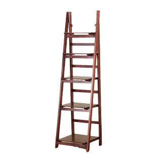 5 Tier Wooden Ladder Shelf Stand Storage Book Shelves Shelving Display Rack