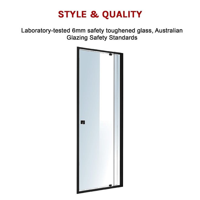 Adjustable Semi Frameless Shower Screen Australian Safety Glass – (74~82) x 195 cm