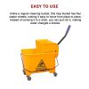 20L Deluxe Mop Wringer Bucket Side Press Janitor Commercial Cleaning