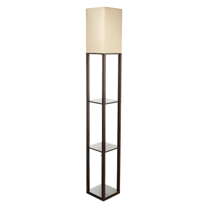 Shelf Floor Lamp – Shade Diffused Light Source with Open-Box Shelves