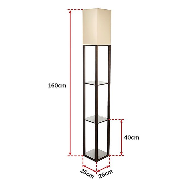 Shelf Floor Lamp – Shade Diffused Light Source with Open-Box Shelves