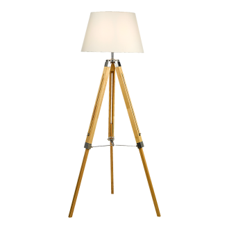 Modern Floor Lamp Wood Tripod Home Bedroom Reading Light 145cm