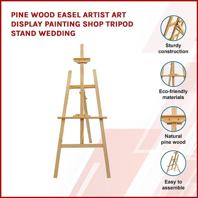 Pine Wood Easel Artist Art Display Painting Shop Tripod Stand Wedding