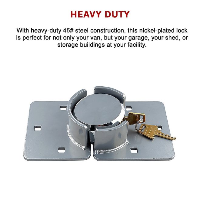 Van Door Lock With Brackets – Heavy Duty Security Vehicle Hasp Padlock